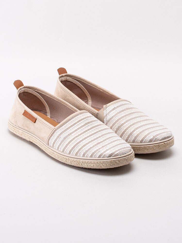 Marstrand - Mar - Beige espadriller med metalliska ränder