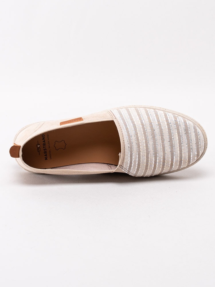 Marstrand - Mar - Beige espadriller med metalliska ränder