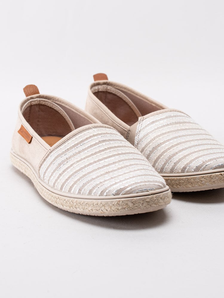 Marstrand - Mar - Beige espadriller med metalliska ränder