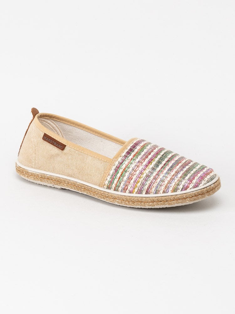 Marstrand - Rafia - Beige slip on loafers med flerfärgat mönster