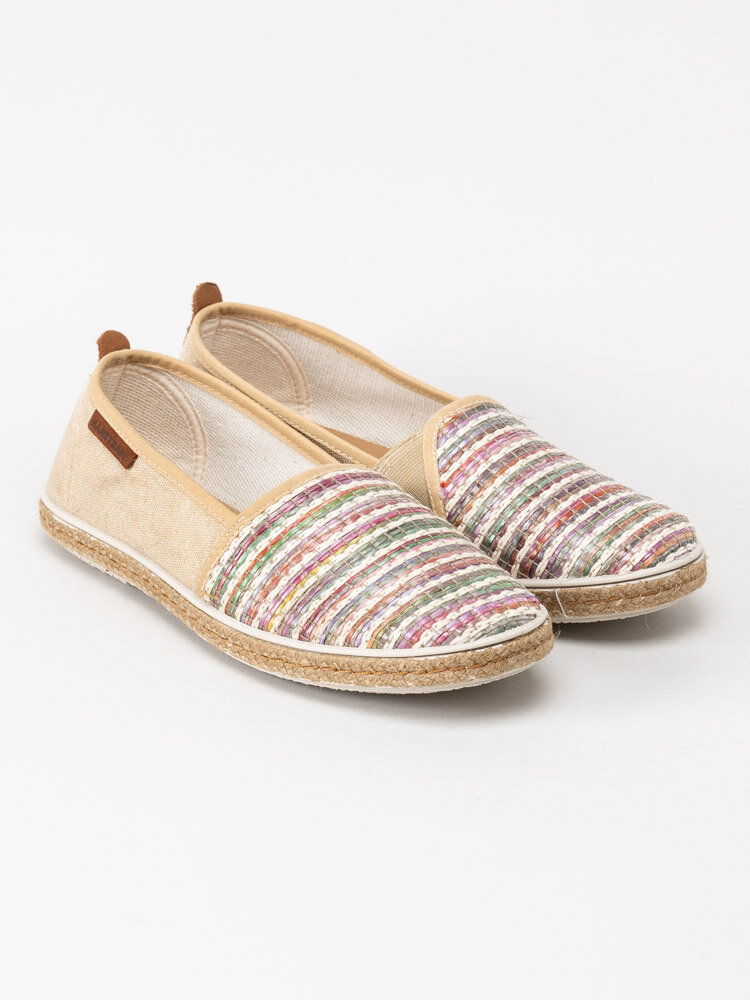 Marstrand - Rafia - Beige slip on loafers med flerfärgat mönster