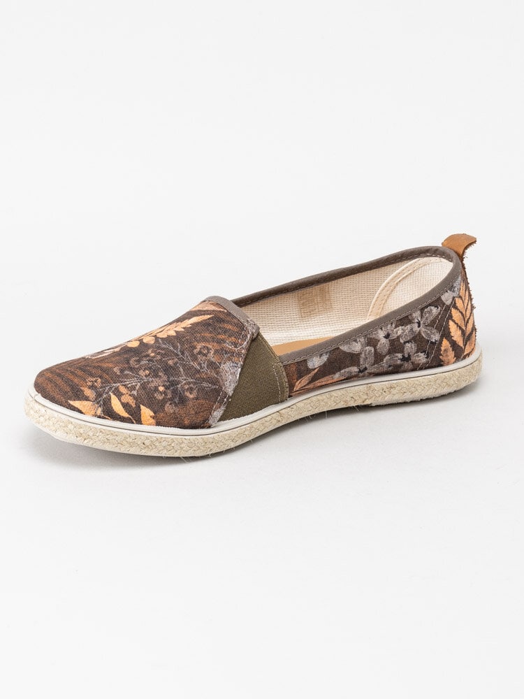 Marstrand - Corvette - Bruna slip on loafers med blommigt mönster