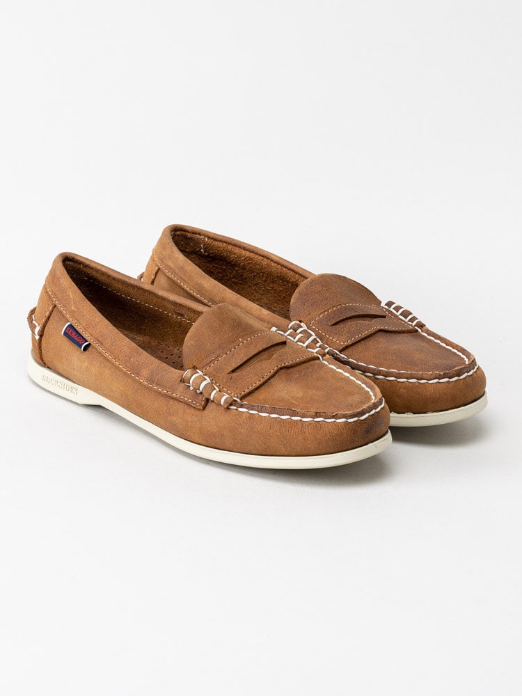 Sebago - Jacqueline Loafer Penny - Bruna loafers i mocka