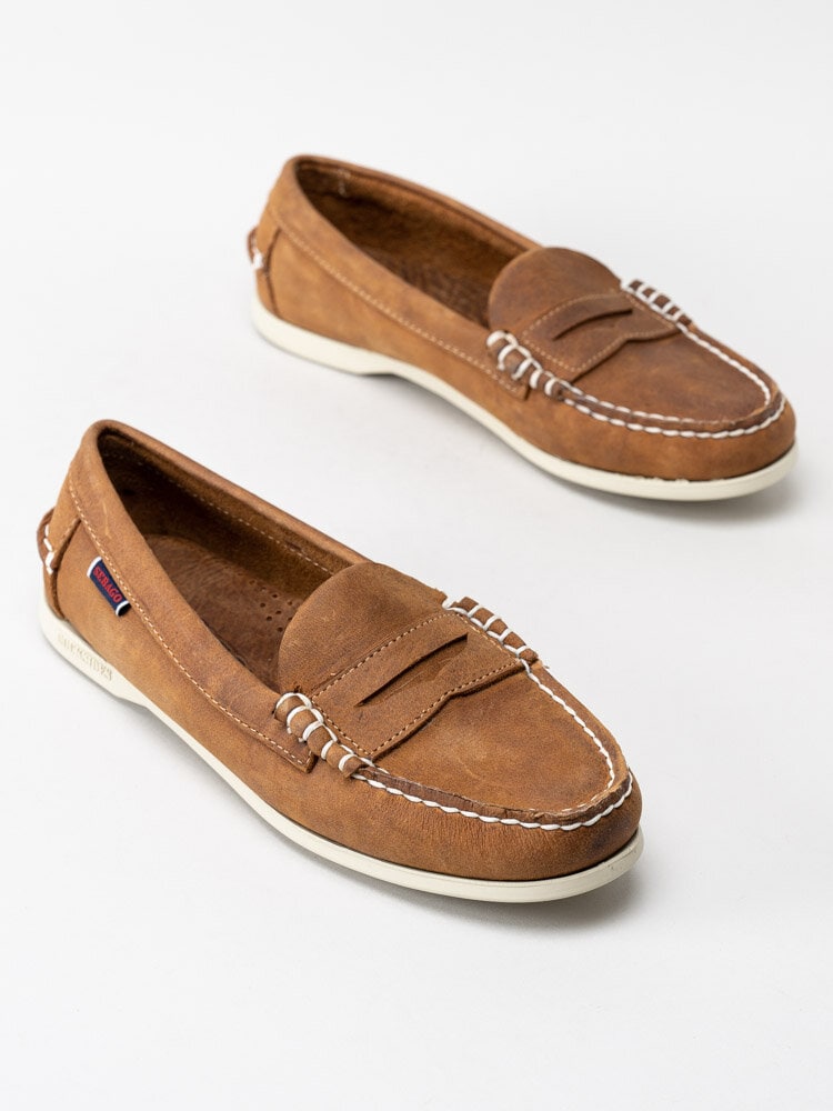 Sebago - Jacqueline Loafer Penny - Bruna loafers i mocka