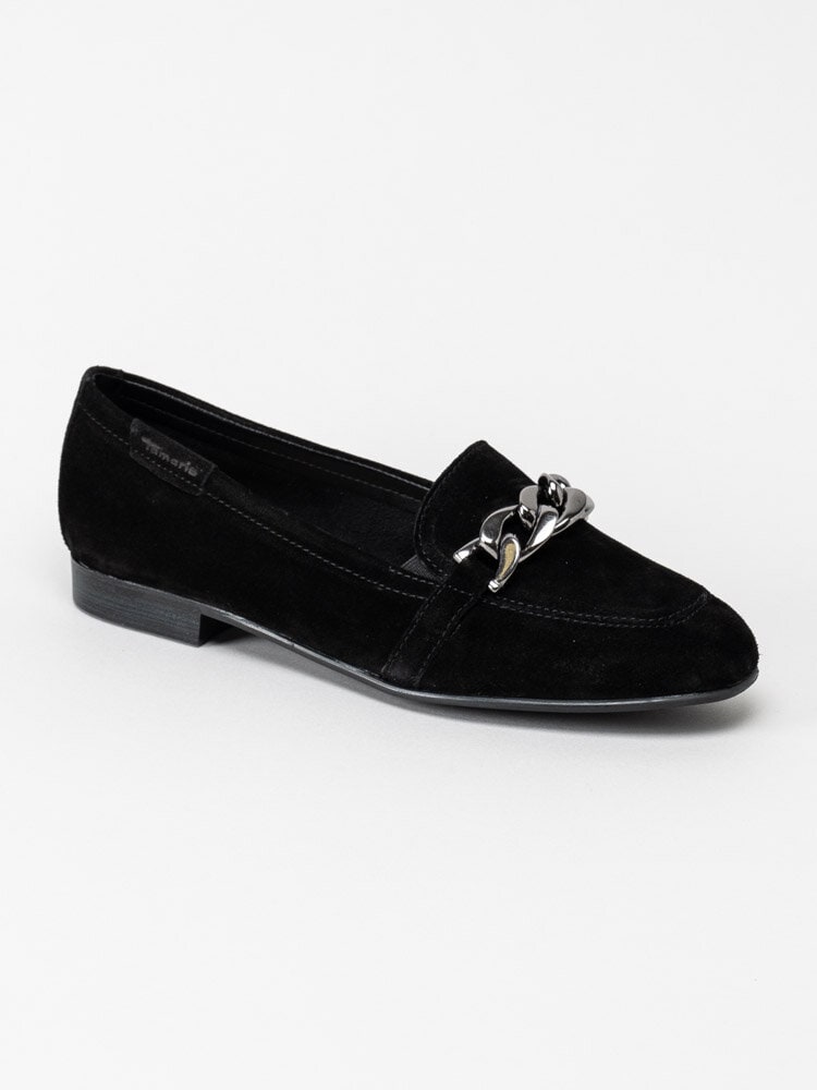 Tamaris - Svarta loafers i mocka