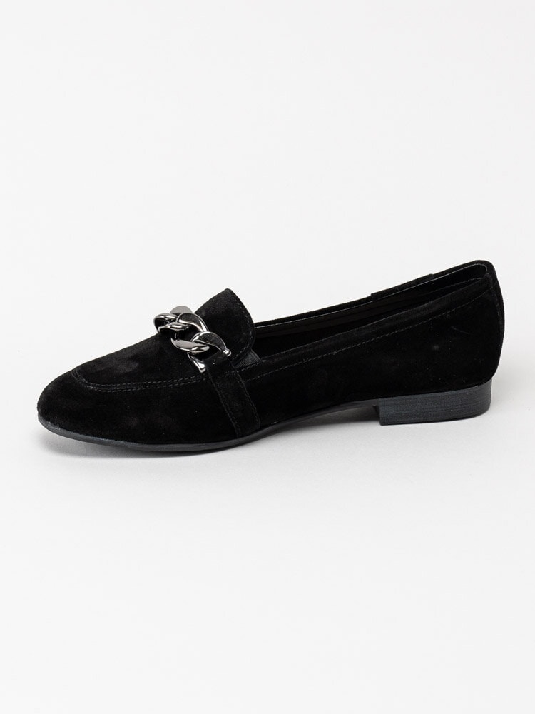 Tamaris - Svarta loafers i mocka