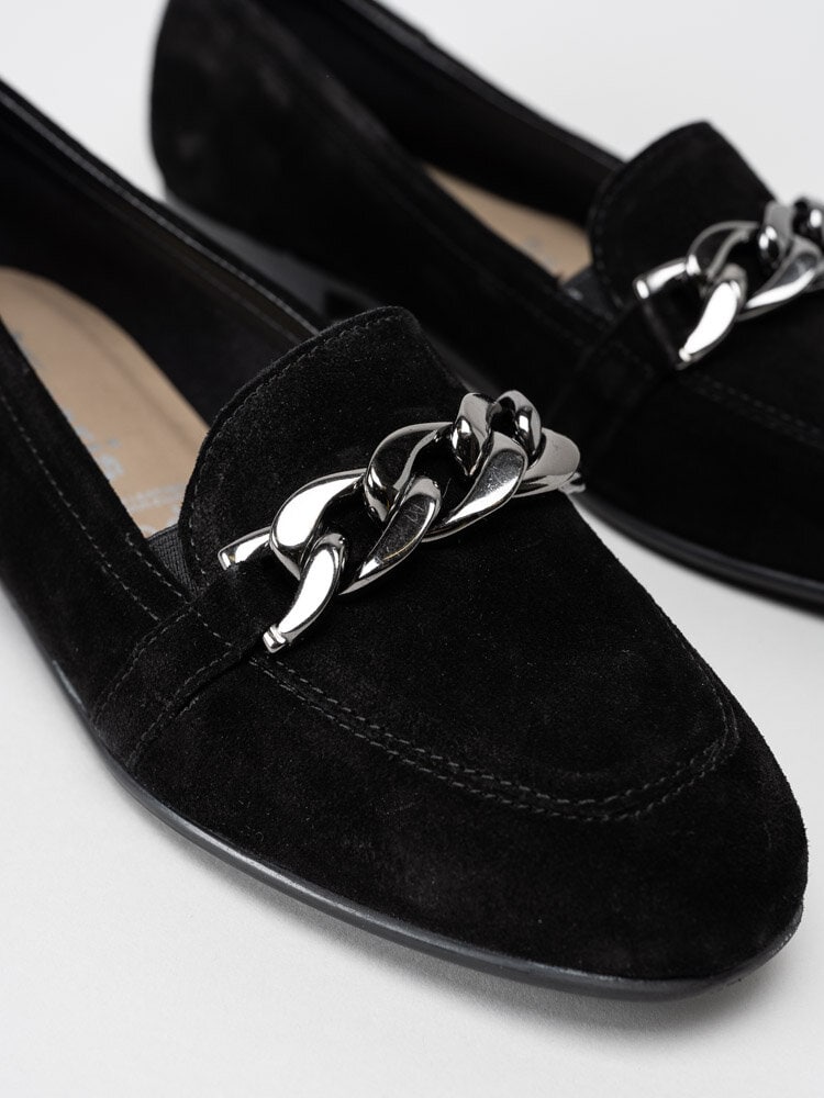 Tamaris - Svarta loafers i mocka