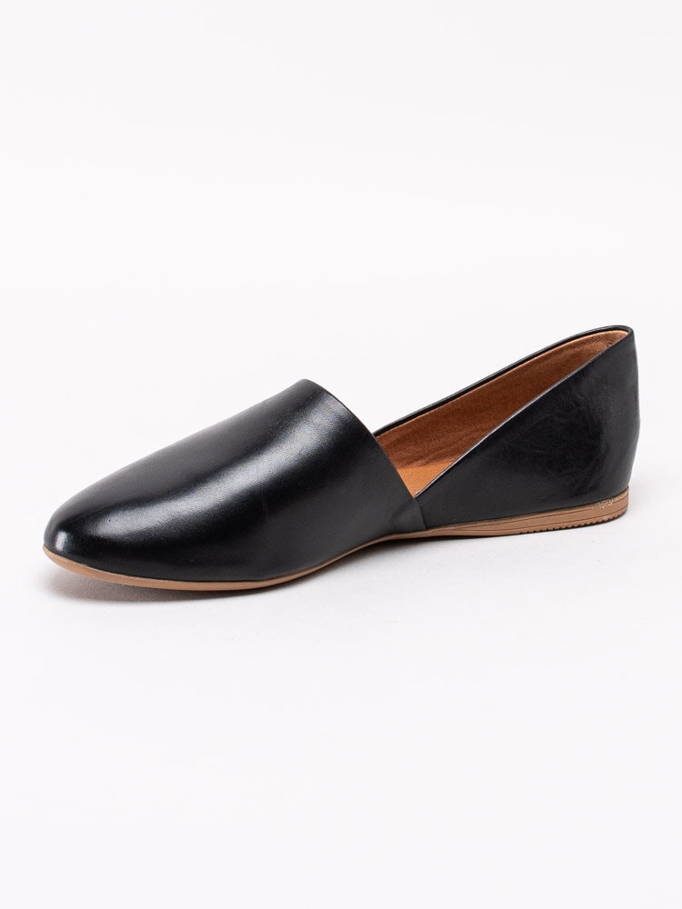 Rosa Negra - Svarta slip on loafers med V-skurning