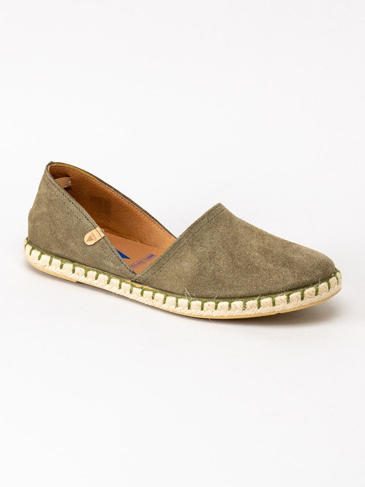 Verbenas - Carmen - Gröna slip on espadrillos i mocka