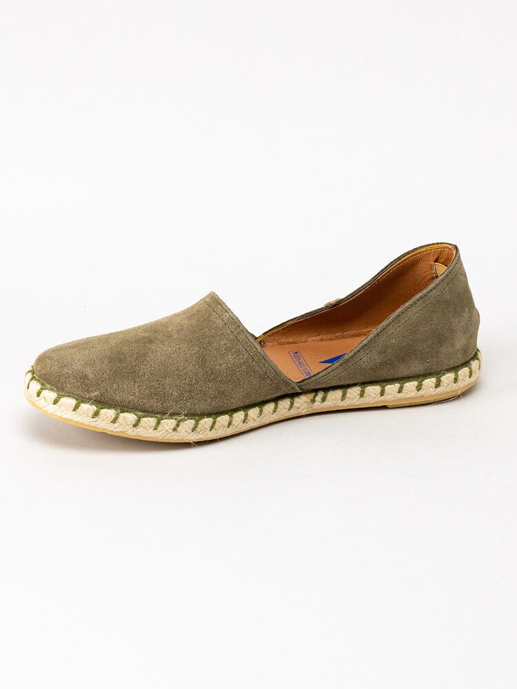 Verbenas - Carmen - Gröna slip on espadrillos i mocka