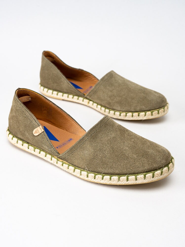 Verbenas - Carmen - Gröna slip on espadrillos i mocka