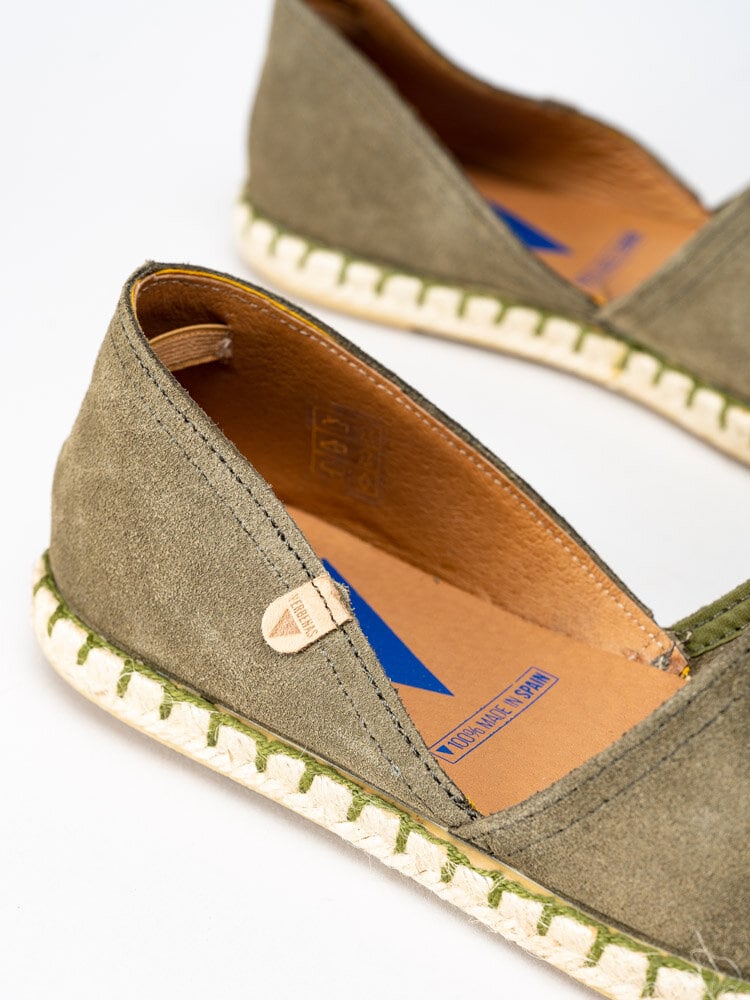 Verbenas - Carmen - Gröna slip on espadrillos i mocka