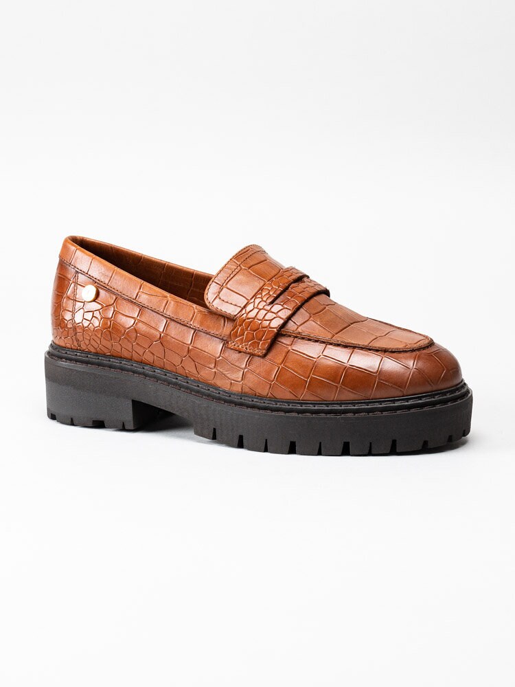 Copenhagen Shoes - Original Loafer Croco - Ljusbruna loafers i crocomönster