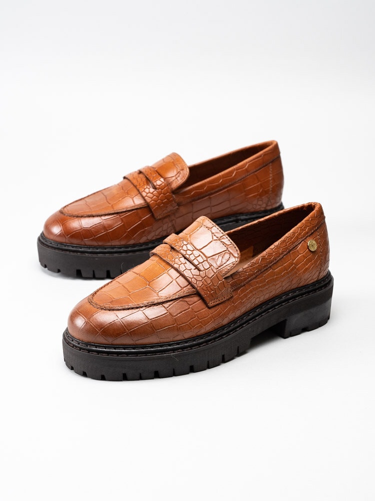 Copenhagen Shoes - Original Loafer Croco - Ljusbruna loafers i crocomönster