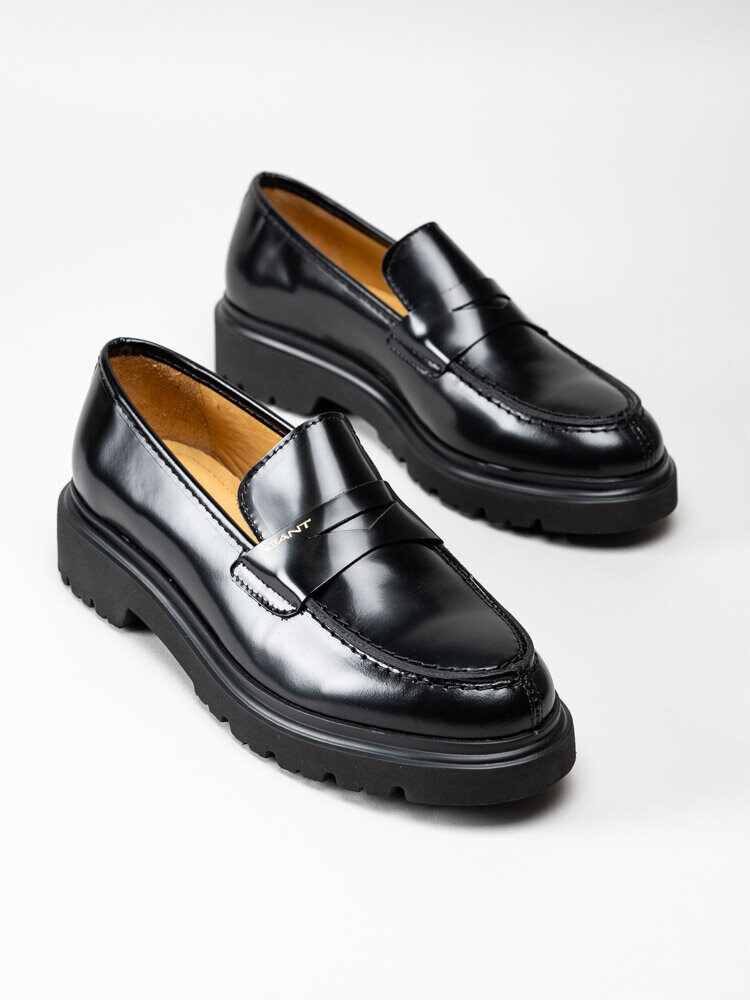 Gant Footwear - Malinca - Svarta loafers i polidoskinn