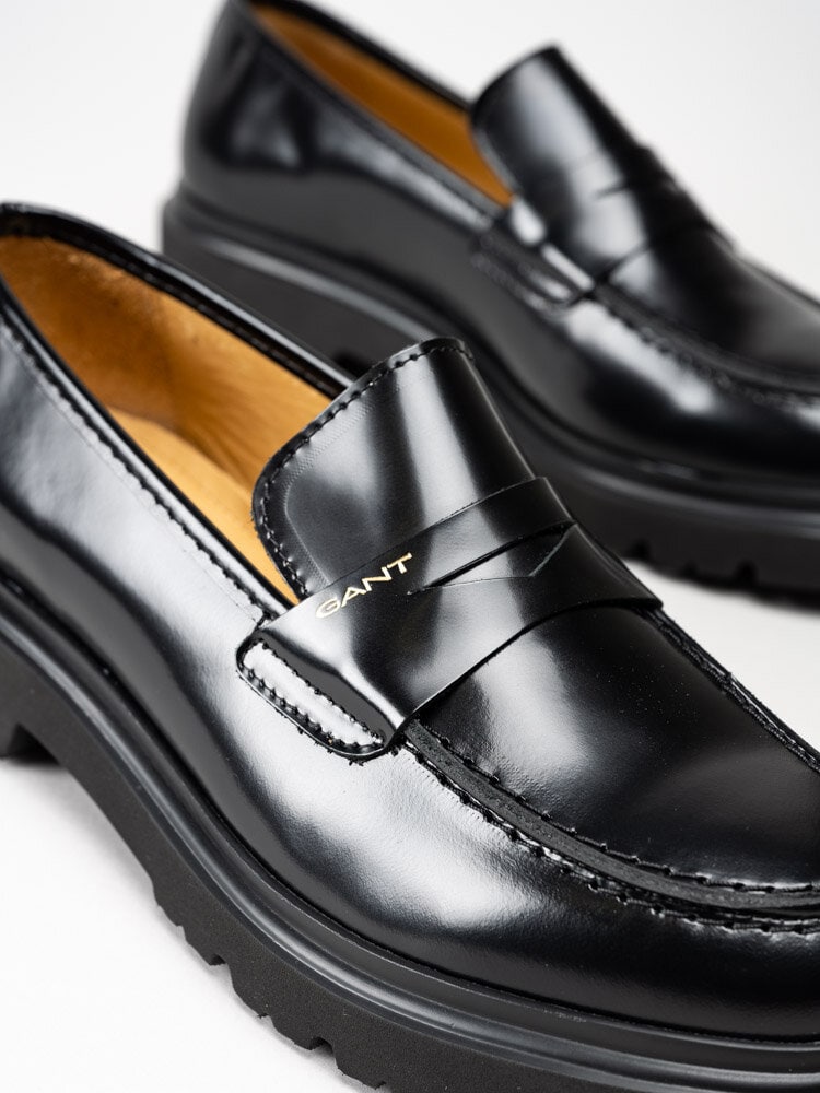 Gant Footwear - Malinca - Svarta loafers i polidoskinn