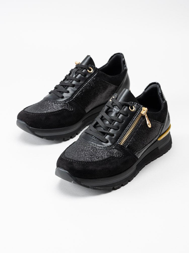 Rieker - Svarta sneakers med glitter