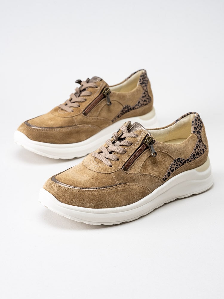 Waldläufer - Rosa - Beige snörskor i mocka