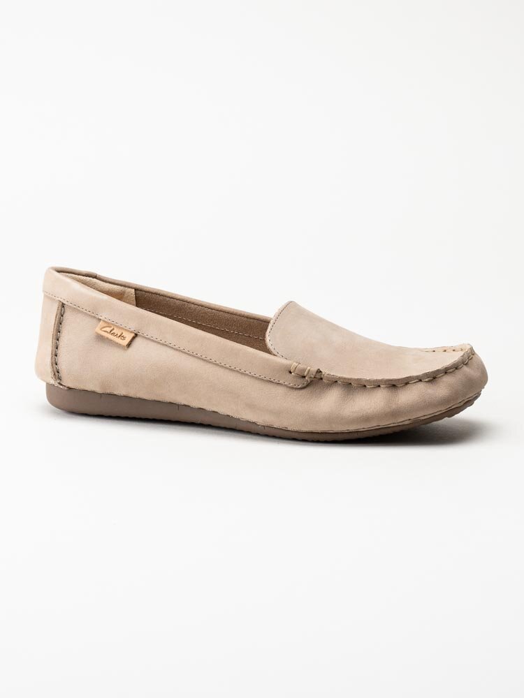 Clarks - Freckle Walk - Beige loafers i nubuck