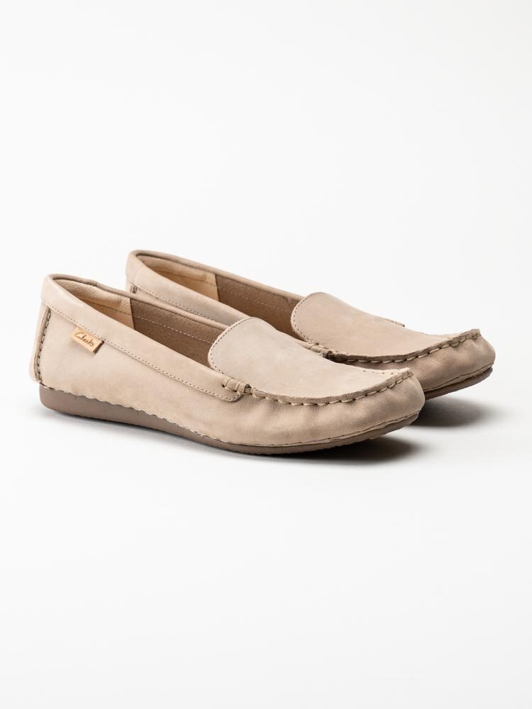 Clarks - Freckle Walk - Beige loafers i nubuck