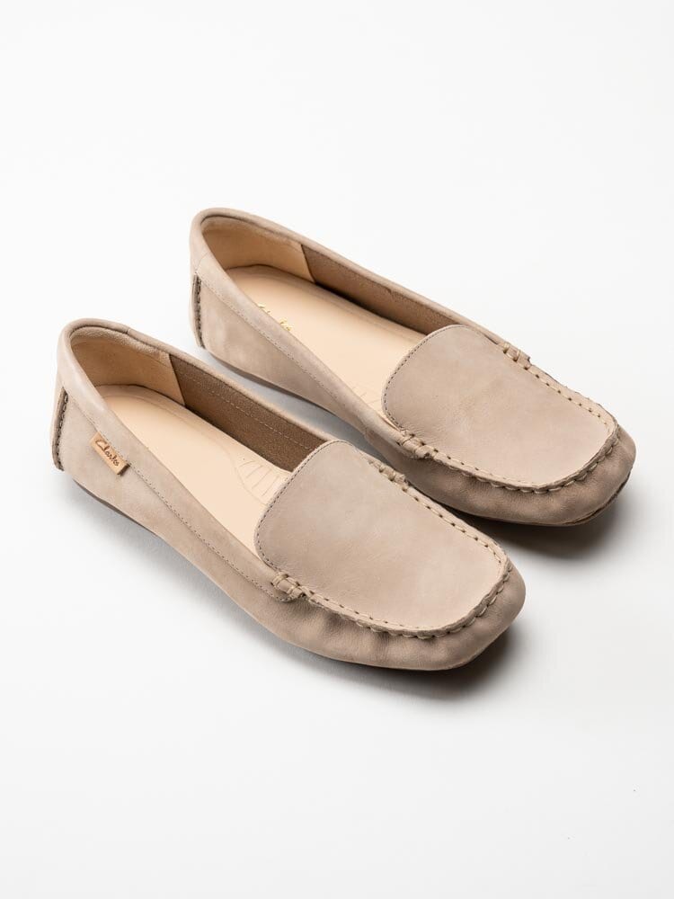 Clarks - Freckle Walk - Beige loafers i nubuck