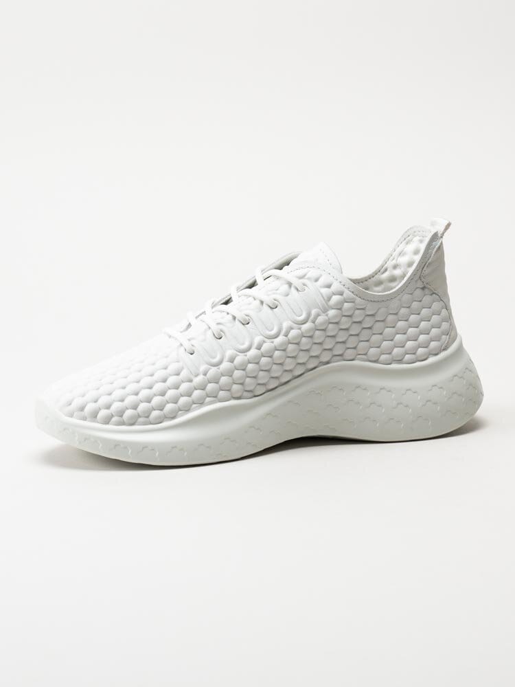 Ecco - Therap W Sneaker - Vita sneakers i skinn med struktur