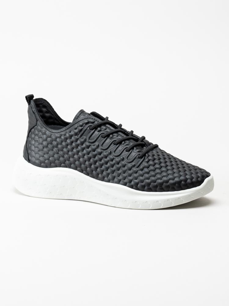 Ecco - Therap W Sneaker - Svarta sneakers i skinn med struktur