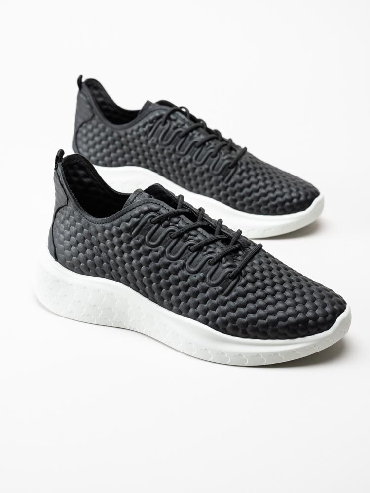 Ecco - Therap W Sneaker - Svarta sneakers i skinn med struktur