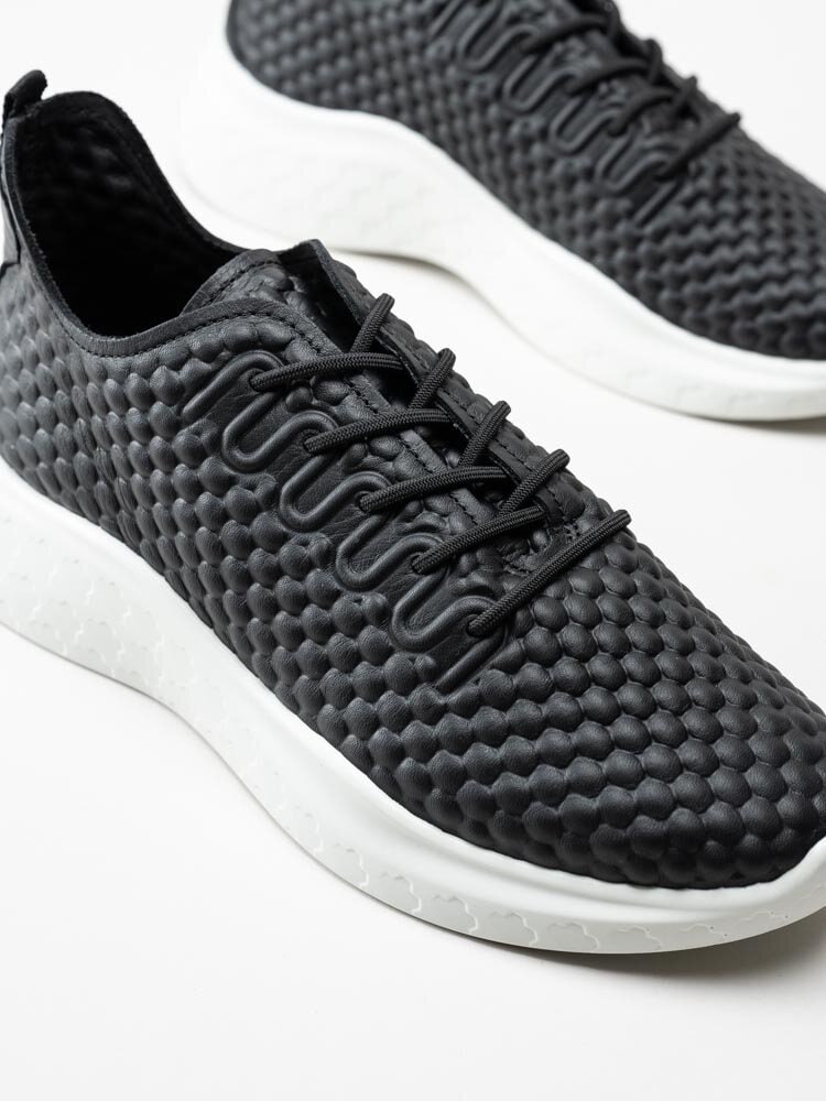 Ecco - Therap W Sneaker - Svarta sneakers i skinn med struktur