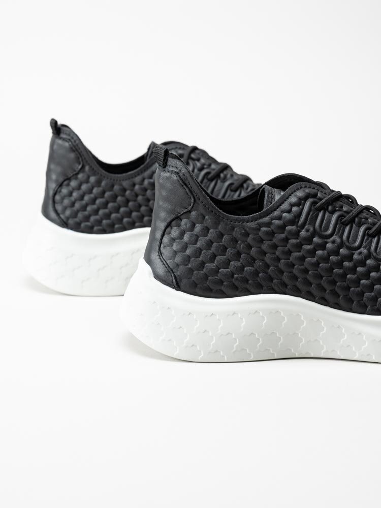 Ecco - Therap W Sneaker - Svarta sneakers i skinn med struktur