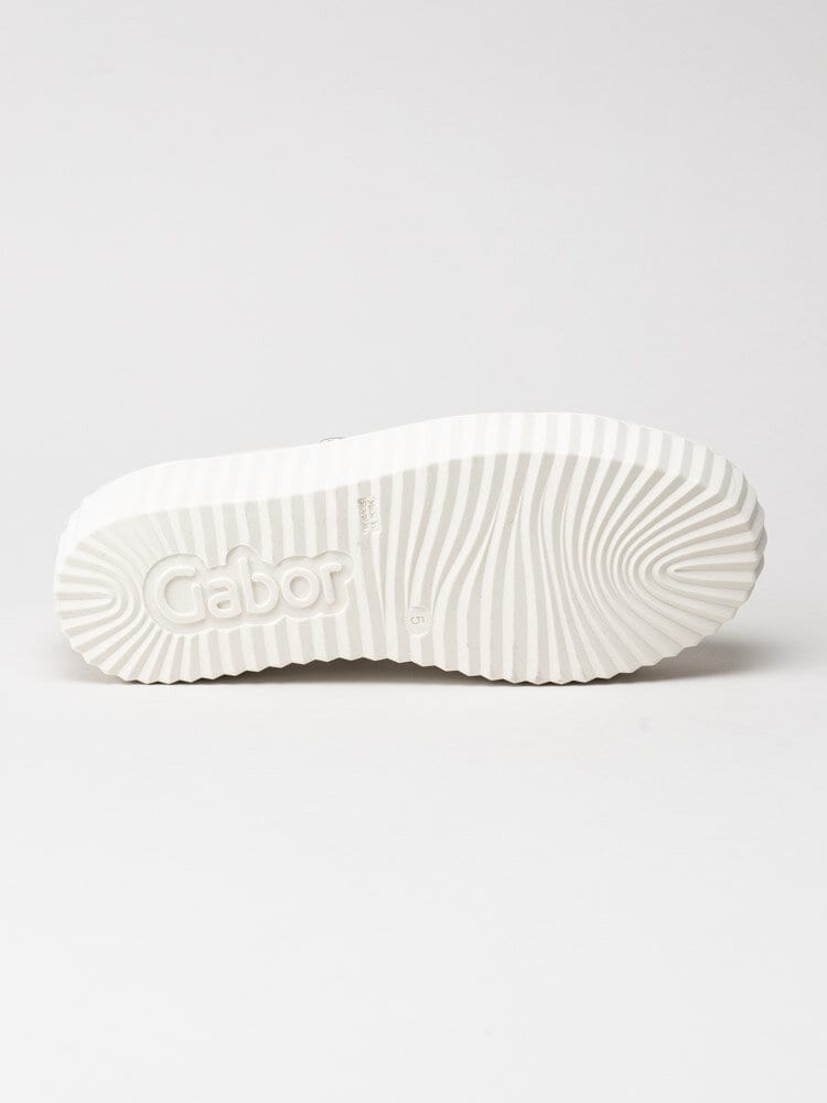 Gabor - Off white platåsneakers i skinn