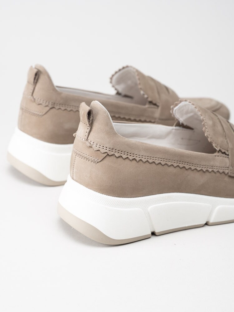 Gabor - Beige sneakerloafer i nubuck