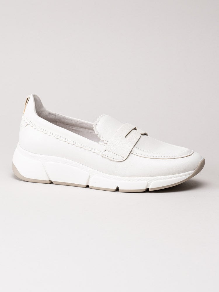 Gabor - Vita sneakerloafers i skinn