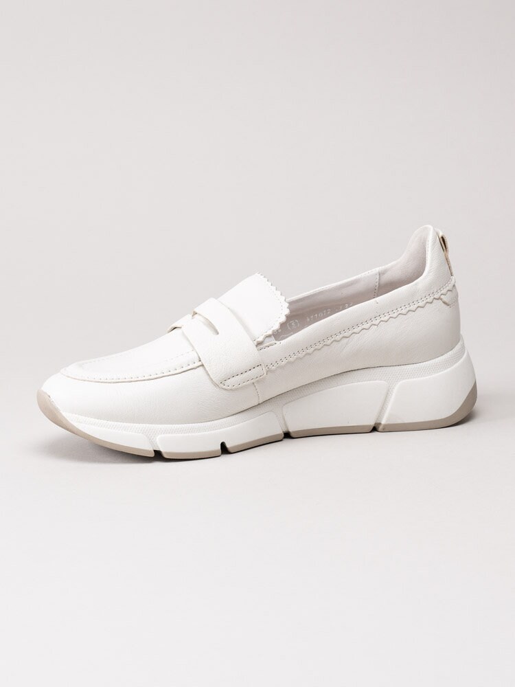 Gabor - Vita sneakerloafers i skinn