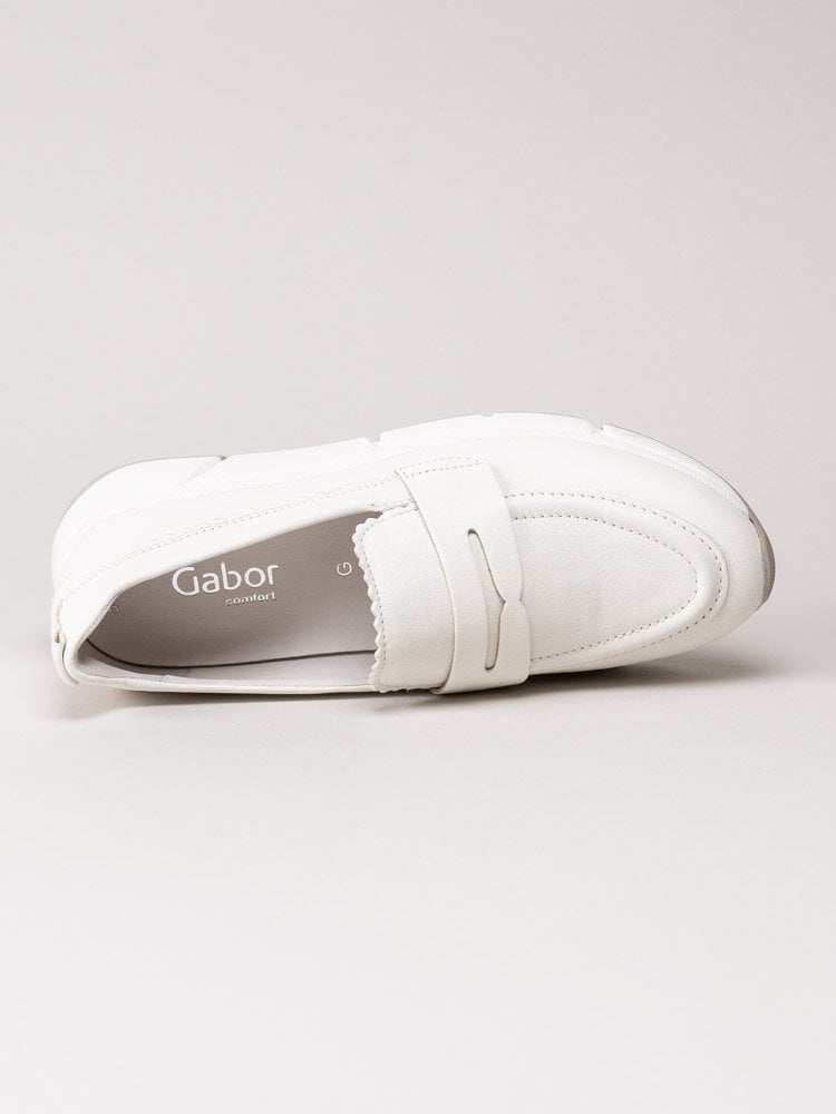 Gabor - Vita sneakerloafers i skinn
