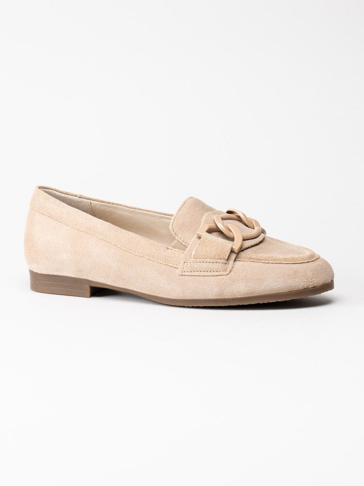 Gabor - Beige loafers i mocka