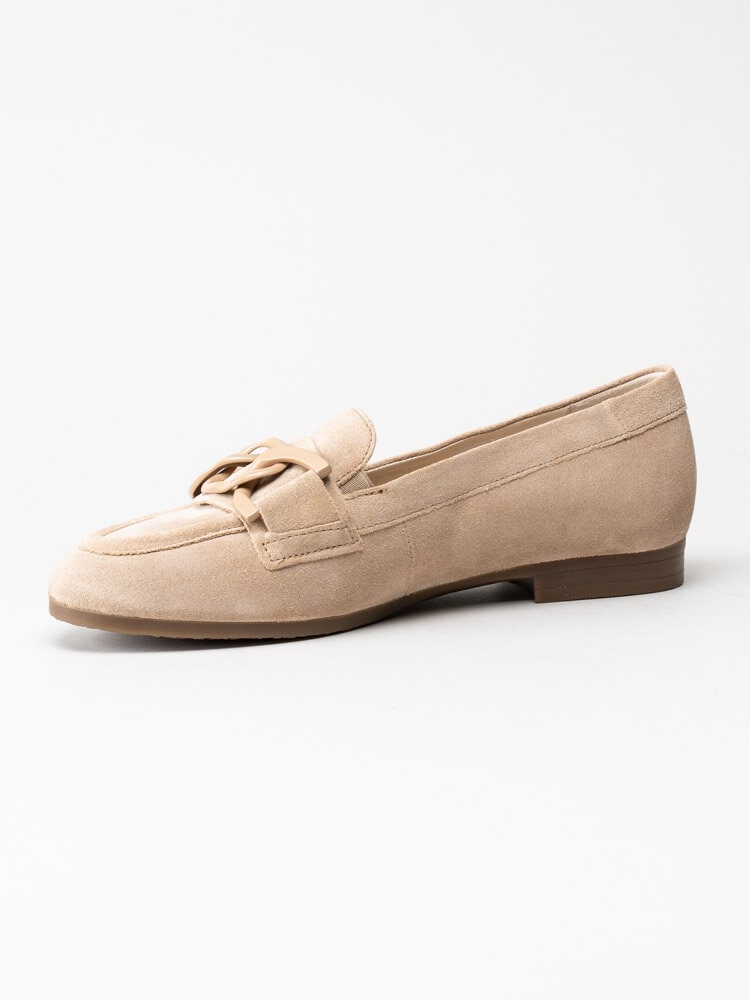 Gabor - Beige loafers i mocka