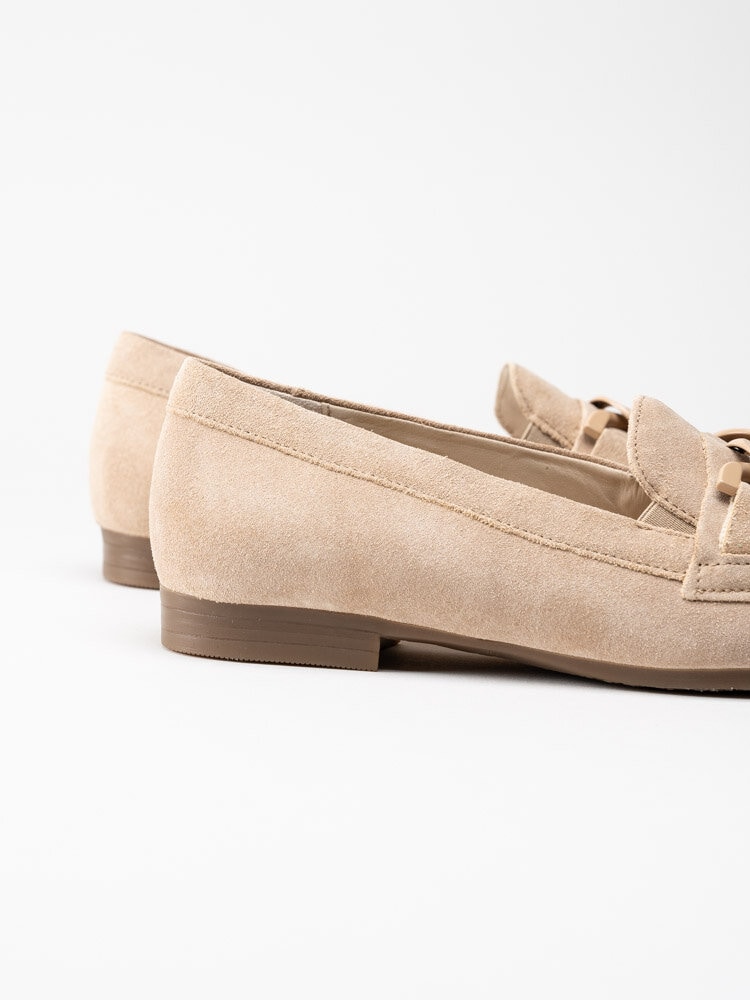 Gabor - Beige loafers i mocka