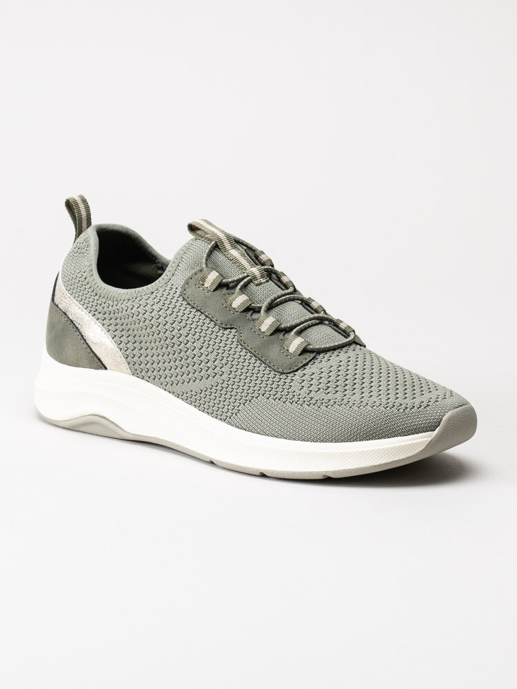 Jana - Leti - Gröna slip on sneakers i textil