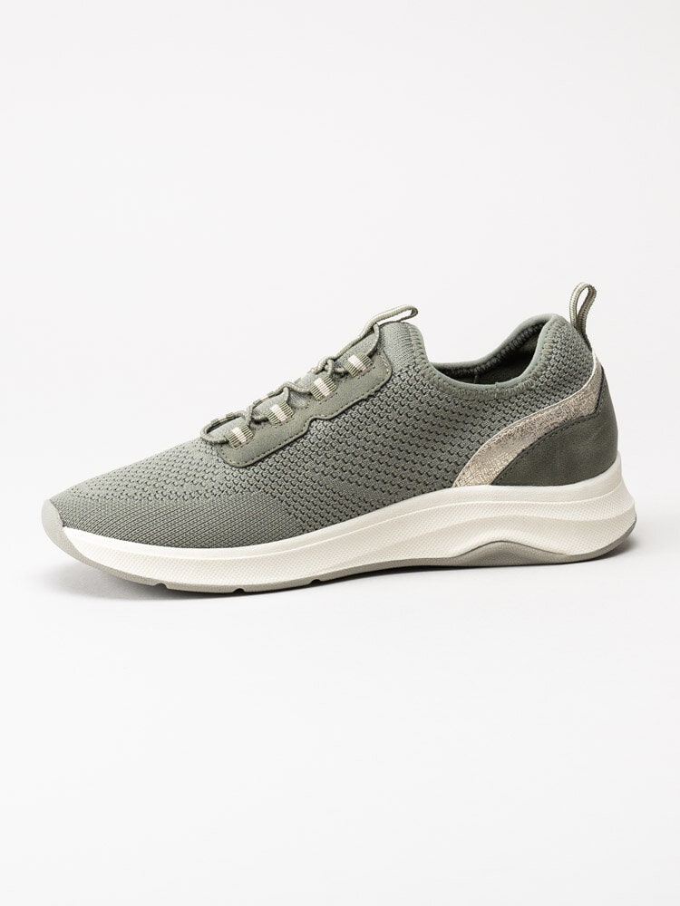 Jana - Leti - Gröna slip on sneakers i textil