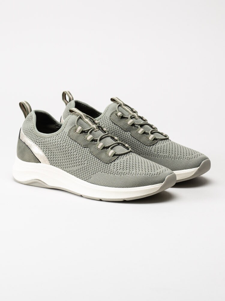 Jana - Leti - Gröna slip on sneakers i textil