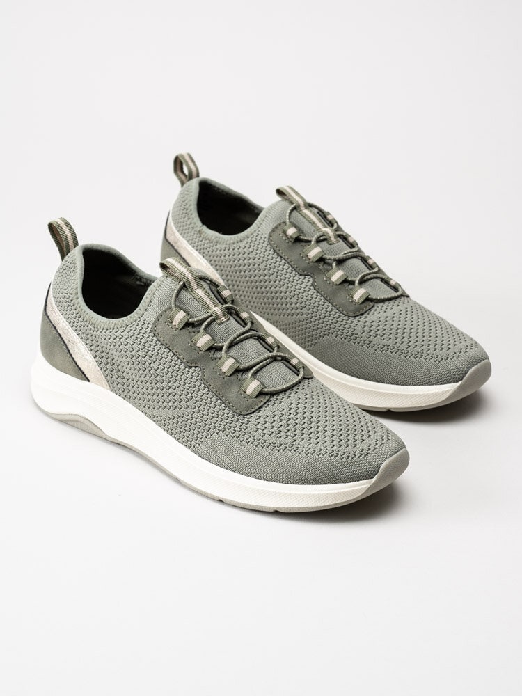Jana - Leti - Gröna slip on sneakers i textil