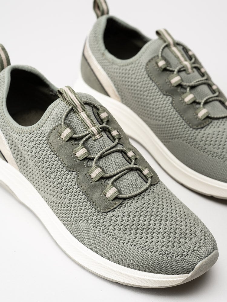 Jana - Leti - Gröna slip on sneakers i textil