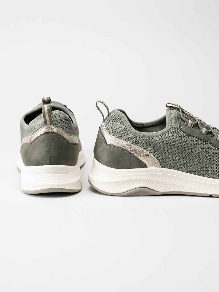 Jana - Leti - Gröna slip on sneakers i textil