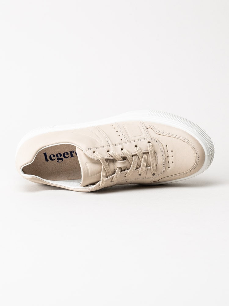 Legero - Beige sneakers i skinn