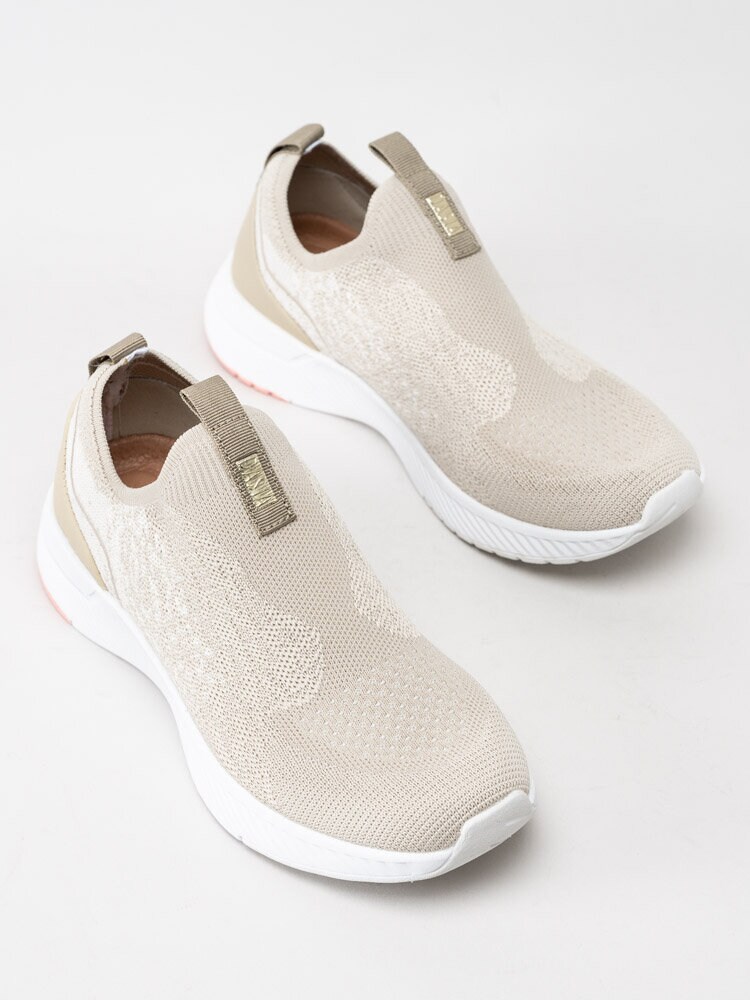 Dasia - Luci - Beige slip on sportskor i textil