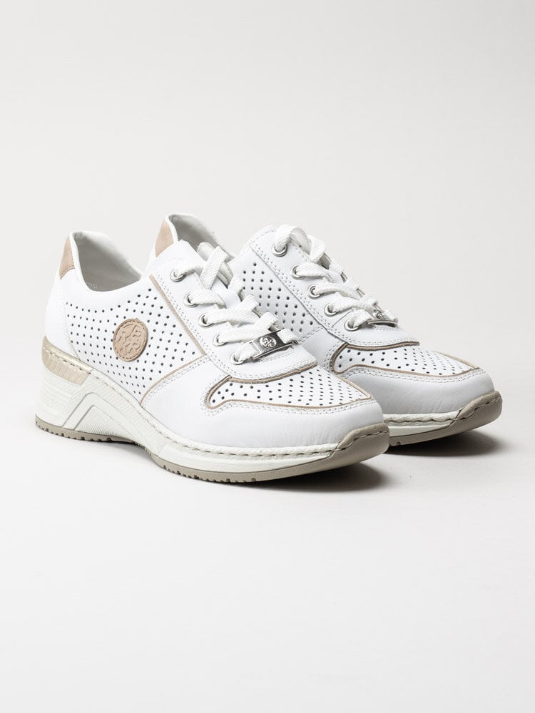 Rieker - Vita kilklackade sneakers