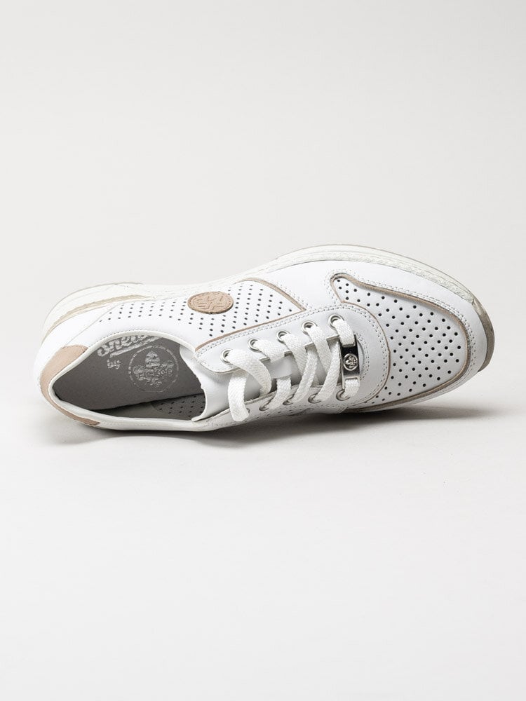 Rieker - Vita kilklackade sneakers