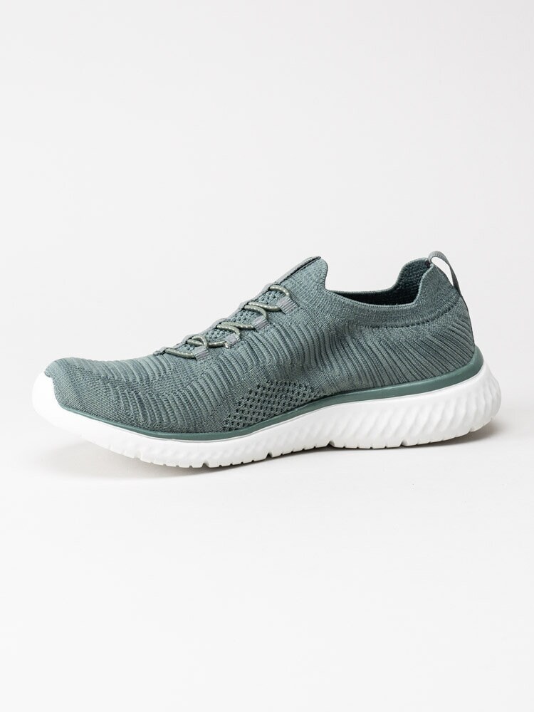 Rieker - Blågröna slip on sneakers i textil