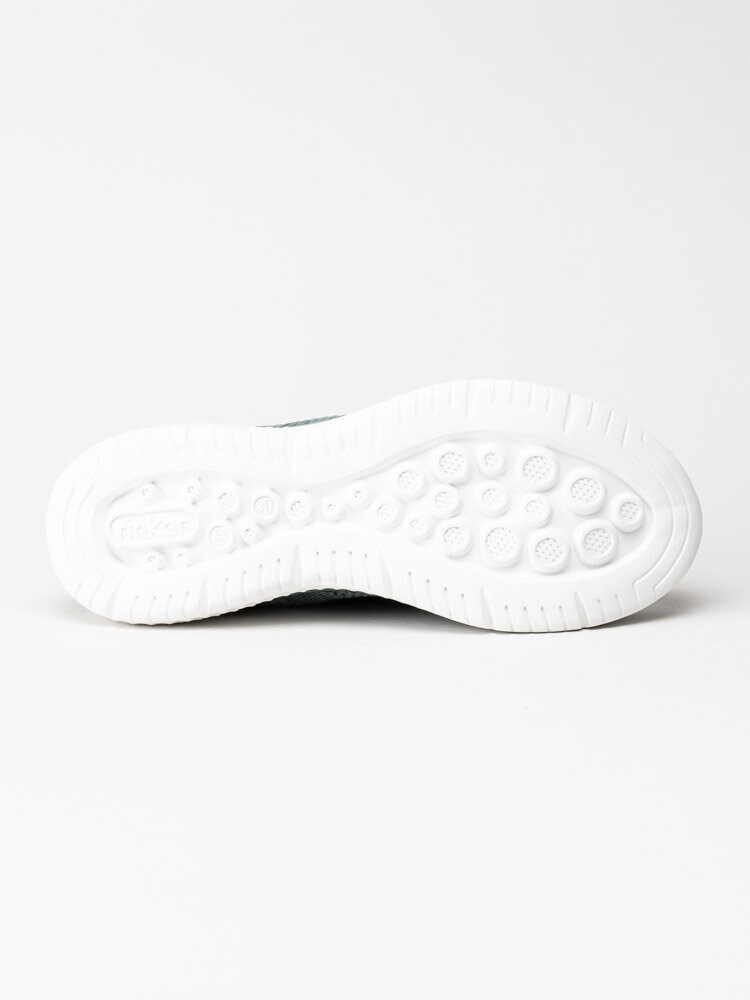 Rieker - Blågröna slip on sneakers i textil